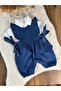 Baby 2-Piece Set Denim Overalls (Linen Shirt) - 2