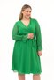 Apsen Women Emerald Green Double Breasted Belted Plus Size Long Sleeve Chiffon Dress 4450-110 - 6