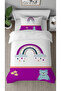Teddy Bear Rainbow Patterned Digital Printed Specially Designed Single Stylish Duvet Cover Set Without Sheets