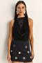 Women's Black Front and Back Lace Detailed Degaje Collar Blouse 2311 60286130 - 2