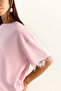 Women's Pink Back Detailed Lace Garnished T-Shirt 1073 60286023 - 7