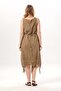 Sleeveless Night Dress with Round Neck Authentic Poplin Midi Length Dress Earth Tprk - 2