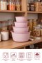 4-Piece Mega Size Plastic Mixing and Storage Bowl Set Pink |   1L, 2L, 3L, 5L - 3