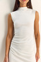 Women's White Lace Detailed Waist Gathered Stretch Short Dress 4111 60286101 - 7