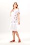Short Sleeve Rose Ribbon Lace V-Neck Embroidered Summer Voile Short Dress White Byz - 4