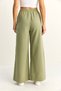 Women's Green Elastic Waist Pocket Detailed Loose Linen Trousers Yp5562 60286109 - 7
