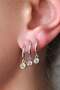 Vip Steel Round Colorful Zircon Stone Triple Look Earrings