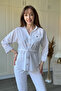 Beli Gathered White Shirt with Gold Buttons - 2