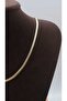 Gold Serrated Italian Chain Necklace - 2