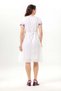 Short Sleeve Feyza V-Neck Double Pocket Tie-Up Summer Short Voile Dress White Byz - 2