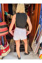 White Color Scarf Belted Linen Shorts - 4