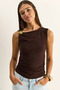 Women's Bitter Brown Blouse with Metal Accessories and Waist Drape Detail 2315 60286134