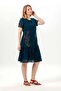 Short Sleeve Rose Ribbon Lace V-Neck Embroidered Summer Voile Short Dress Petrol Ptrl - 5