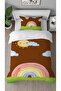 Cloud Rainbow Star Patterned Digital Printed Special Design Single Duvet Cover Set Without Sheets