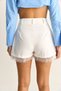 Women's White Lace Detailed High Waist Shorts 20101 60286136 - 8