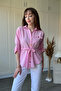 Beli Gathered Gold Buttoned Pink Shirt - 6