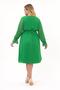 Apsen Women Emerald Green Double Breasted Belted Plus Size Long Sleeve Chiffon Dress 4450-110 - 7