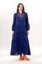 Long Sleeve Ala Embroidered Tassel Lace-Up High Collar Summer Sile Fabric Long Dress Purple Purple