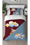 Teddy Bear Star Balloon Patterned Digital Printed Specially Designed Single Person Stylish Duvet Cover Set Without Sheets