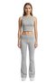 Gray Melange Viscose Crew Neck Sleeveless Women's Crop Tank Top - 4