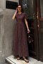 Women's Brown Lined Brode Woven Dress