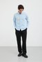 Men's Regular Fit 100% Cotton Shirt Collar Fresh Linen Long Sleeve Shirt - 2