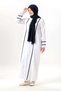 Long Sleeve Gülfem Zippered Summer Shawl Cloth Ferace White Byz - 4