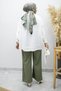 Tied Detail Pocketed Trousers Tsd260166 Khaki - 6