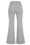 Gray Melange Viscose High Waist Gathered Front Spanish Flare Women's Trousers Flared - 8