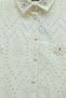 Lined Beige Scallop Tunic with Pearl Detail - Beige - 2
