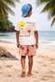 Boy's Cotton Ecru Palm Tree Printed T-Shirt and Shorts Set - 2