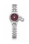 Women's Steel Watch Silver Color with Burgundy Dial Luxury |   Vintage Elegant Bracelet Model Classic Wristwatch