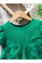 Girls Floral Print Puff Sleeve Dress - 3