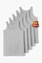 Pack of 5 Bersel Men's Gray Thin Strap Undershirts – Cotton, Comfortable Fit