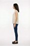 Sleeveless Nature Linen Viscose Blended Blouse Cream Krm - 3