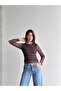 Beli Gathered Polka Dot Blouse Brown - 4