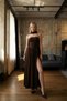 Boynunda Tie-Up Scarf Detail, Strapless Neckline, Slit Sandy Dress - 2