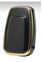 Toyota Ch-R Corolla Rav4 Land Cruiser Camry 3 Button Nano Key Case Cover Black Gold - 4