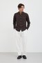 Men's Regular Fit 100% Cotton Shirt Collar Fresh Linen Long Sleeve Shirt - 6