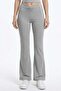 Gray Melange Viscose High Waist Gathered Front Spanish Flare Women's Trousers Flared - 2