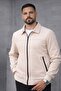 Basic Slim Fit Polo Collar Suede Jacket