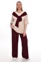 Modal Fabric Large Size Tracksuit Set with Scarf Detail on the Shoulder - 3
