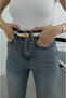 Blue Cut-Leg Detailed Jeans - 520 - 5