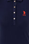 Women's Navy Blue Basic Polo Neck T-Shirt 50246287-Vr033 - 6