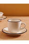 Cream Stoneware Cup and Saucer