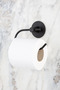 Black Round Adhesive Ring Towel Holder / Open Toilet Paper Holder 2-Piece Bathroom Set - 3