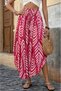 Women's Elastic Waist High Waist Open-Sided Patterned Single Jersey Skirt