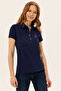 Women's Navy Blue Basic Polo Neck T-Shirt 50246287-Vr033 - 3