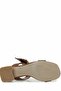 Women's Tan Buckle Slippers - Stylish Sandals with Medium Thick Heels - 3