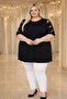 Women's Plus Size Special Stone-Embellished Bluz - 3